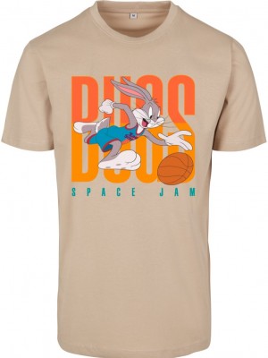 Мъжка тениска в пясъчен цвят Mister Tee Space Jam Big Bugs Playing 