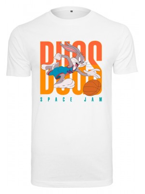 Мъжка тениска в бял цвят Mister Tee Space Jam Big Bugs Playing 