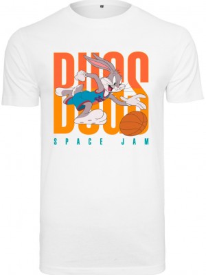 Мъжка тениска в бял цвят Mister Tee Space Jam Big Bugs Playing 