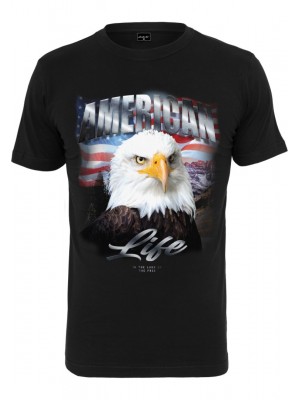 Мъжка тениска в черен цвят Mister Tee American Life Eagle