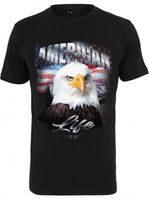 Мъжка тениска в черен цвят Mister Tee American Life Eagle