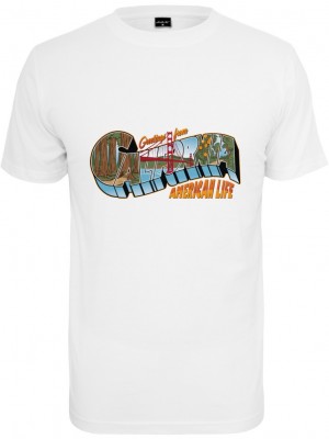 Мъжка тениска в бял цвят Mister Tee American Life Greetings