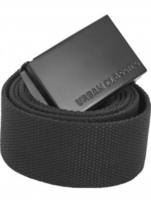 Дълъг черен колан Urban Classics Long Canvas Belt
