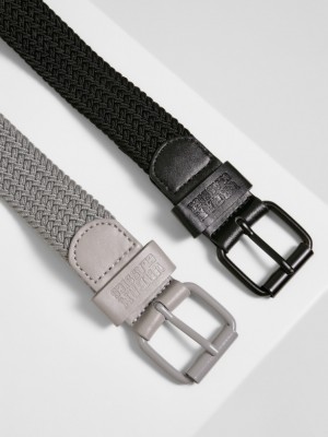 Комплект колани в черно и сиво Urban Classics Elastic 