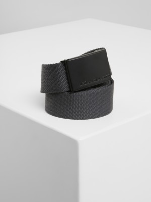 Колан в тъмносив цвят Urban Classics Canvas char/bl