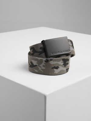 Колан в сив камуфлаж Urban Classics Canvas grcam/bl