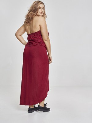 Дамска свободна рокля в тъмночервен цвят Urban Classics Bandeau