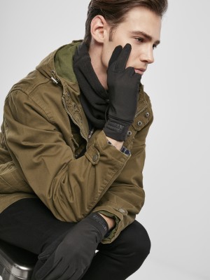 Ръкавици Urban Classics Logo Cuff Performance в черен цвят