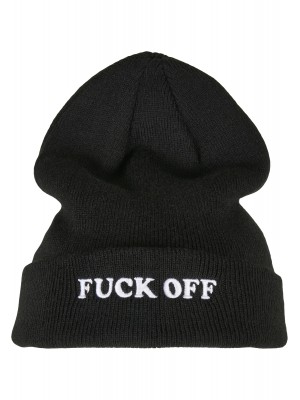 Бийни шапка в черен цвят Mister Tee Fuck Off 