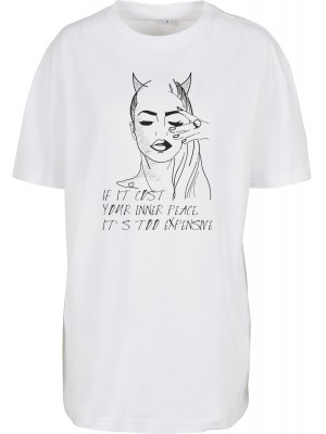 Дамска тениска в бял цвят Mister Tee Inner Peace Sign 