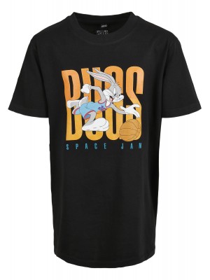 Детска тениска в черен цвят Mister Tee Space Jam Balling Bugs