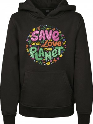 Детски суичър в черен цвят Mister Tee Save And Love