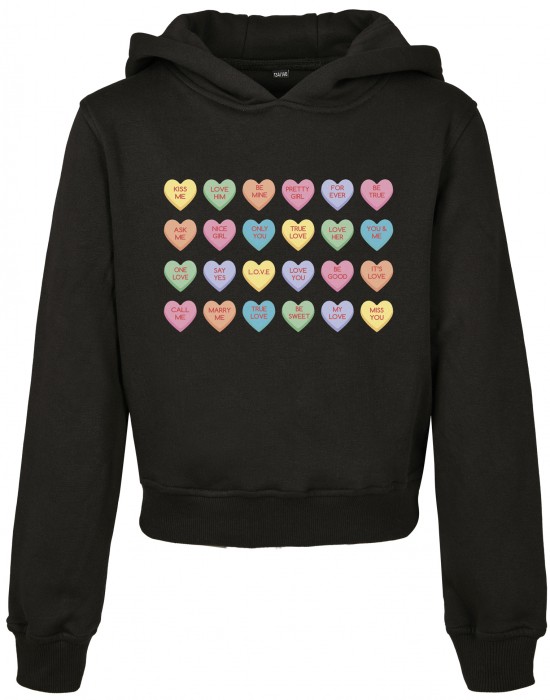 Детски суичър в черен цвят Mister Tee Sweet Heart Candy Cropped, Mister Tee, Деца - Complex.bg