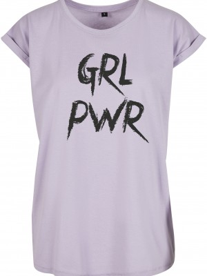 Дамска тениска в лилав цвят Mister Tee GRL PWR