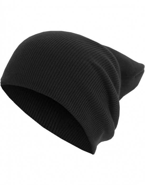 Бийни шапка в черен цвят MSTRDS Beanie Basic Flap Long Version, Masterdis, Шапки бийнита - Complex.bg