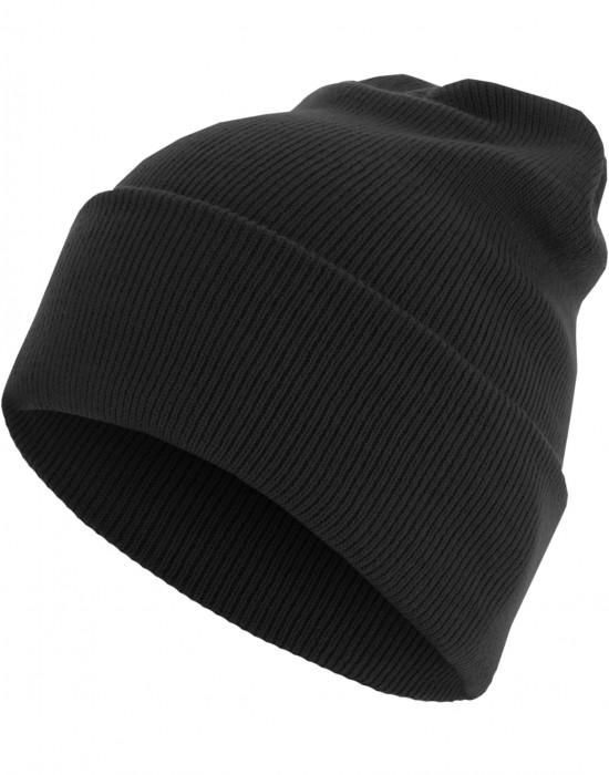 Бийни шапка в черен цвят MSTRDS Beanie Basic Flap Long Version, Masterdis, Шапки бийнита - Complex.bg