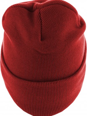 Бийни шапка в червен цвят MSTRDS Beanie Basic Flap Long Version 