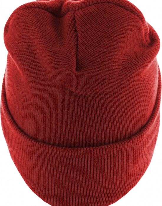 Бийни шапка в червен цвят MSTRDS Beanie Basic Flap Long Version, Masterdis, Шапки бийнита - Complex.bg