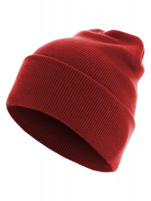 Бийни шапка в червен цвят MSTRDS Beanie Basic Flap Long Version 