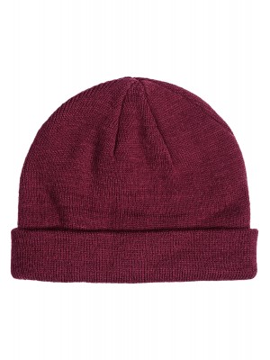 Бийни шапка в тъмночервен цвят MSTRDS Short Cuff Knit Beanie 