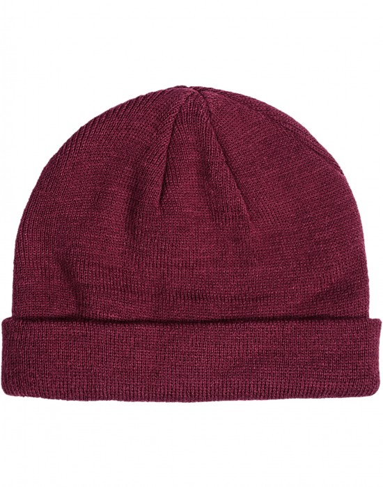 Бийни шапка в тъмночервен цвят MSTRDS Short Cuff Knit Beanie, Masterdis, Шапки бийнита - Complex.bg