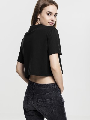 Дамска къса и широка тениска в черно Oversized Urban Classics