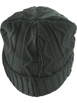 Бийни шапка в тъмносив цвят MSTRDS Beanie Cable Flap 