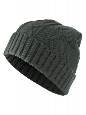 Бийни шапка в тъмносив цвят MSTRDS Beanie Cable Flap 