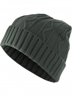 Бийни шапка в тъмносив цвят MSTRDS Beanie Cable Flap 