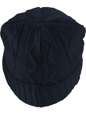 Бийни шапка в тъмносин цвят MSTRDS Beanie Cable Flap 
