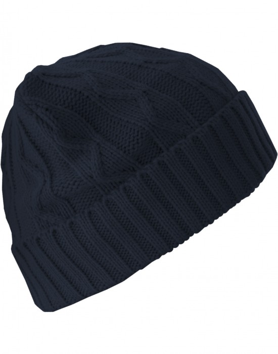 Бийни шапка в тъмносин цвят MSTRDS Beanie Cable Flap, Masterdis, Шапки бийнита - Complex.bg