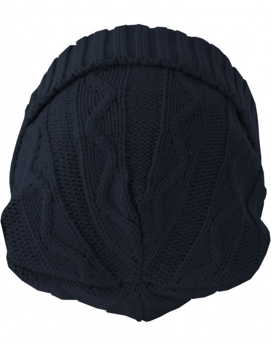 Бийни шапка в тъмносин цвят MSTRDS Beanie Cable Flap, Masterdis, Шапки бийнита - Complex.bg