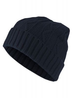 Бийни шапка в тъмносин цвят MSTRDS Beanie Cable Flap 