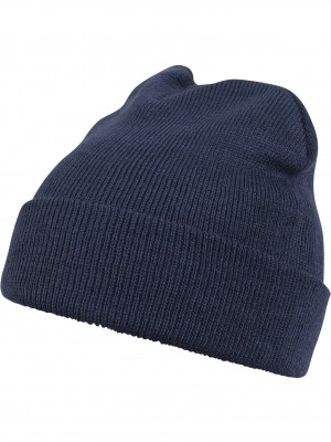 Бийни шапка в тъмносин цвят MSTRDS Beanie Basic Flap navy 