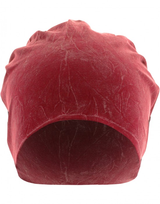 Бийни шапка в червен цвят MSTRDS Stonewashed Jersey Beanie, Masterdis, Шапки бийнита - Complex.bg
