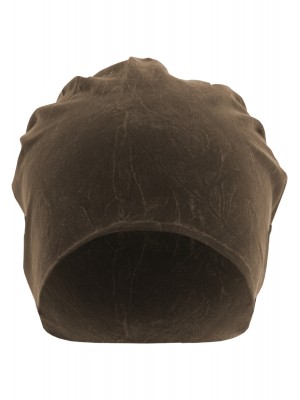 Бийни шапква в кафяв цвят MSTRDS Stonewashed Jersey Beanie 