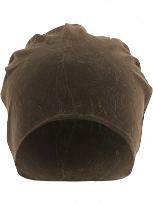 Бийни шапква в кафяв цвят MSTRDS Stonewashed Jersey Beanie 