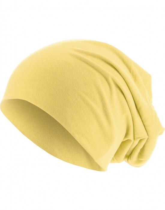 Бийни шапка в пастелно жълт цвят MSTRDS Pastel Jersey Beanie vanilla, Masterdis, Шапки бийнита - Complex.bg