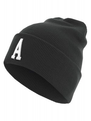 Бийни шапка в черен цвят MSTRDS Letter Cuff Knit Beanie A 