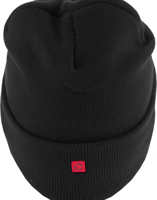 Бийни шапка в черен цвят MSTRDS Letter Cuff Knit Beanie F, Masterdis, Шапки бийнита - Complex.bg