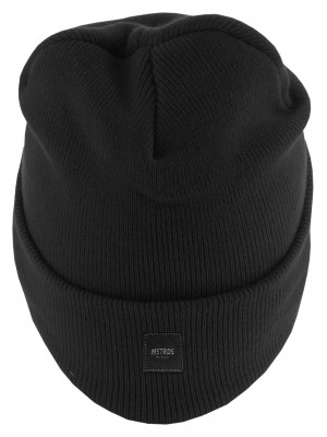 Бийни шапка в черен цвят MSTRDS Letter Cuff Knit Beanie L 