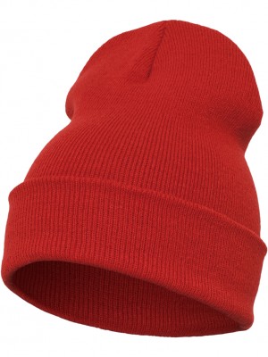 Шапка бийни в червен цвят Heavyweight Long Beanie