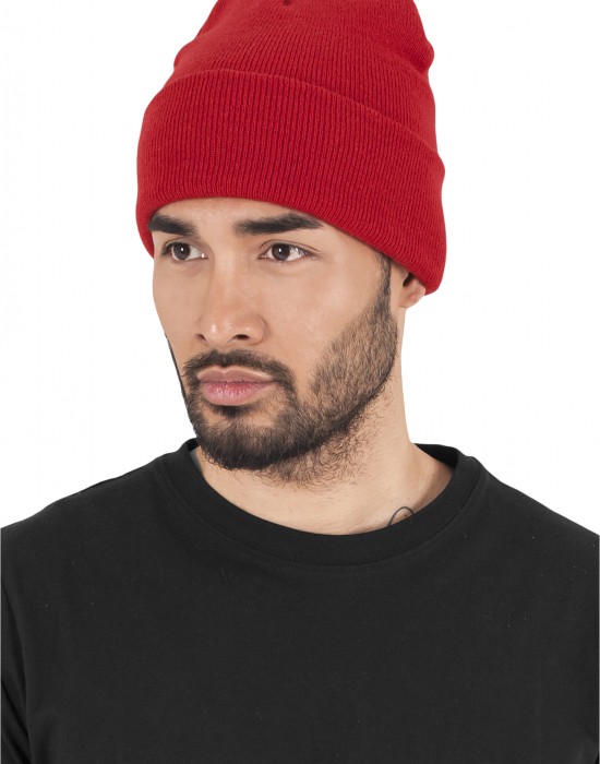 Шапка бийни в червен цвят Heavyweight Long Beanie, Urban Classics, Шапки бийнита - Complex.bg