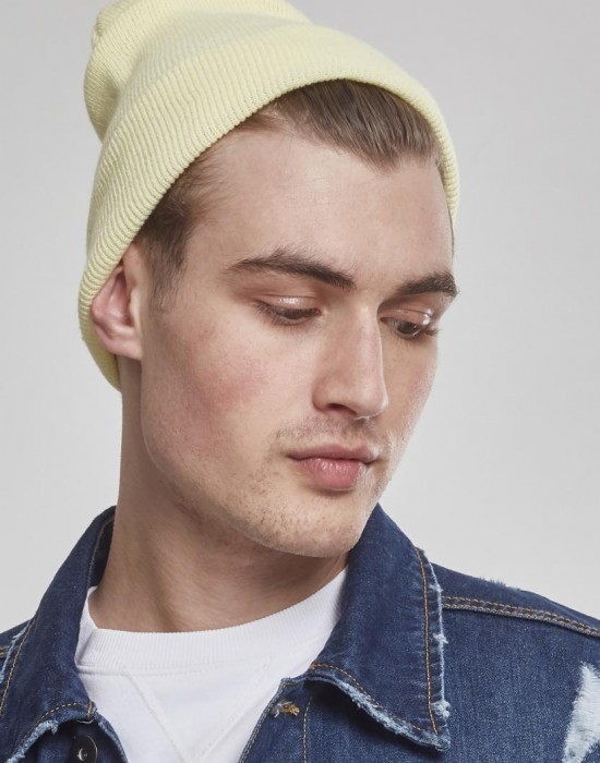 Шапка бийни в пясъчен цвят Heavyweight Long Beanie powderyellow, Urban Classics, Шапки бийнита - Complex.bg