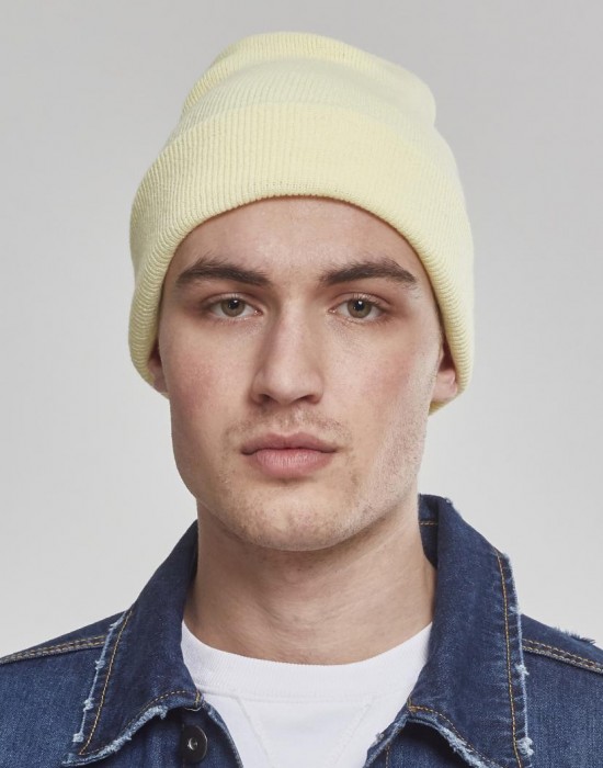 Шапка бийни в пясъчен цвят Heavyweight Long Beanie powderyellow, Urban Classics, Шапки бийнита - Complex.bg