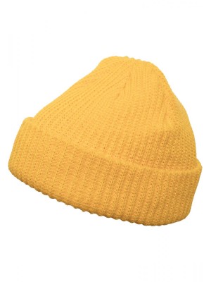 Шапка бийни в жълт цвят Rib Beanie 