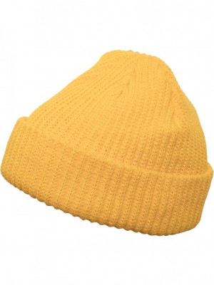 Шапка бийни в жълт цвят Rib Beanie 