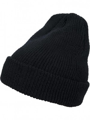 Шапка бийни в черен цвят Long Knit Beanie 