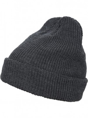Шапка бийни в тъмносив цвят Long Knit Beanie