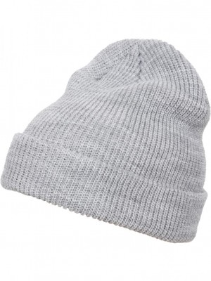 Шапка бийни в сив цвят Long Knit Beanie 